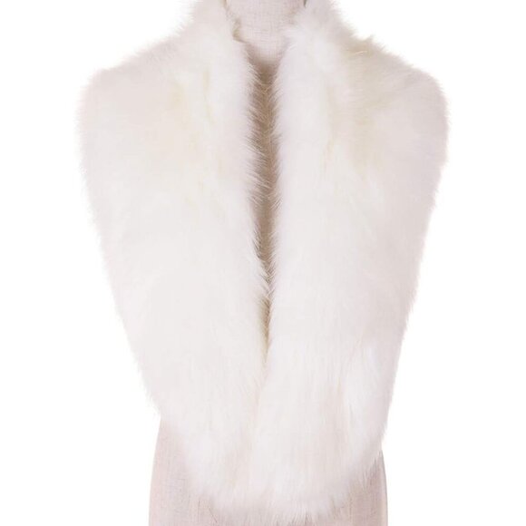 Women's Faux Fur Collar Scarf Wrap Winter Warm Shawl Cape Elegant Neck Warmer
